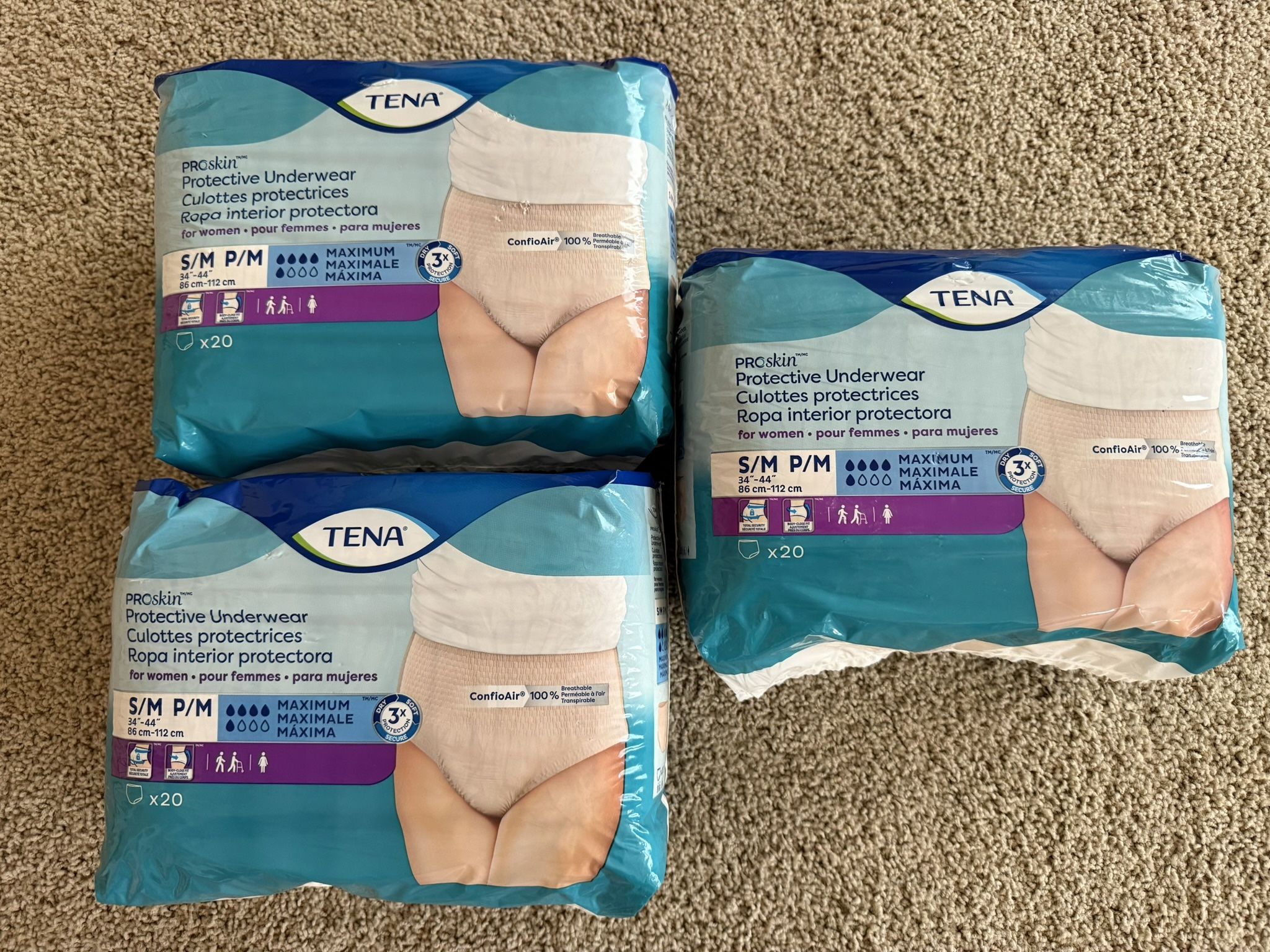 Bundle 3 New Bags Disposable Underwear Adult Diapers
