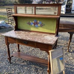 Antique Wash Stand Table Buffet Bar Sideboard 