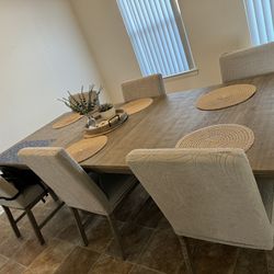 Langford 6 Chair Dining Table With Extension