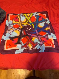 Multicolor Geometric Print Square Scarf