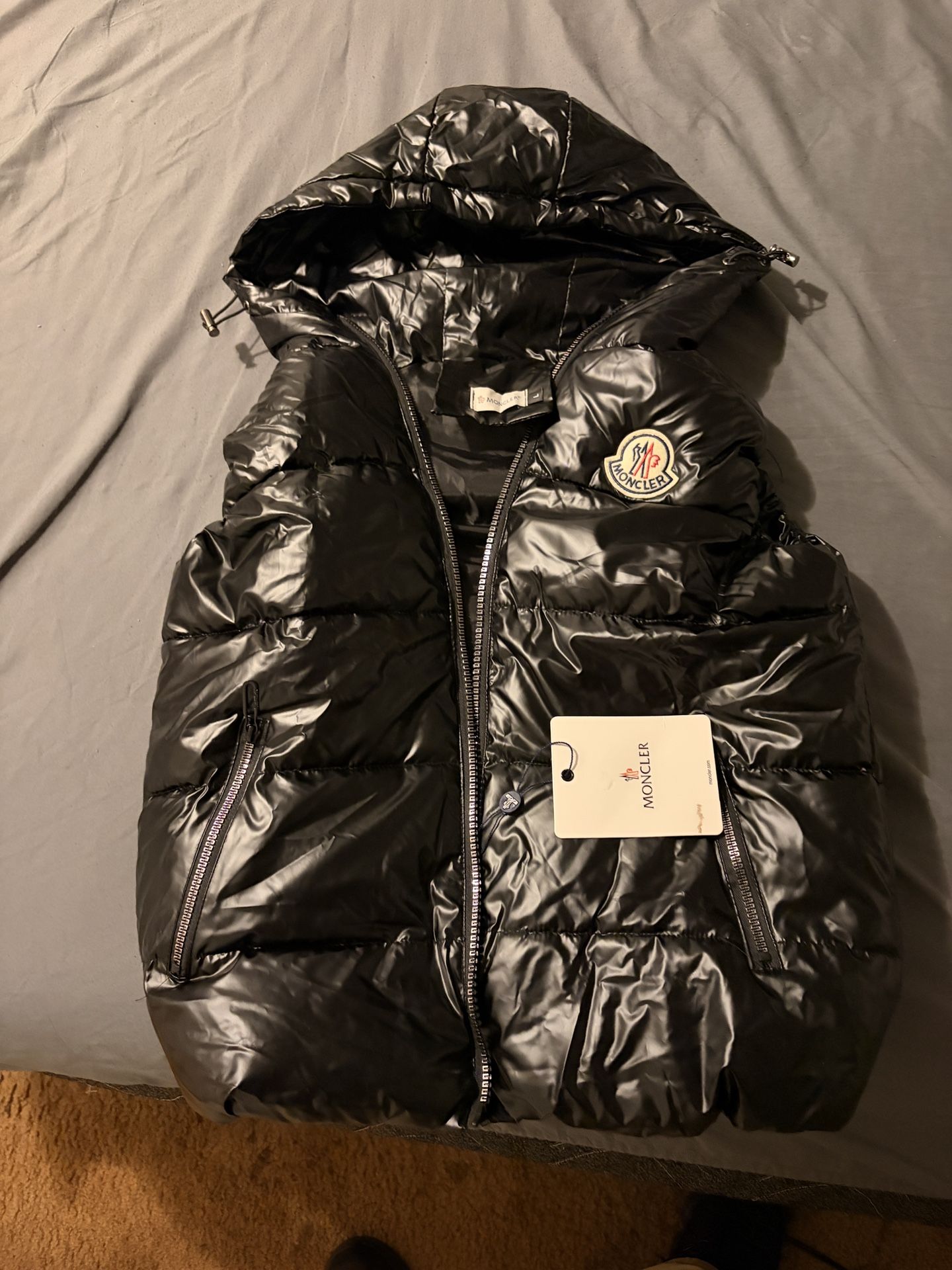 Moncler Sleeveless Vest Black Size L Man's Brand New with Tags