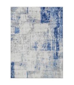 8/10 Soft Modern Abstract Blue Gray Rug 