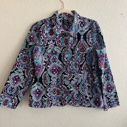 Analogy lightweight vibrant pattern Rodeo Western jacket size Large