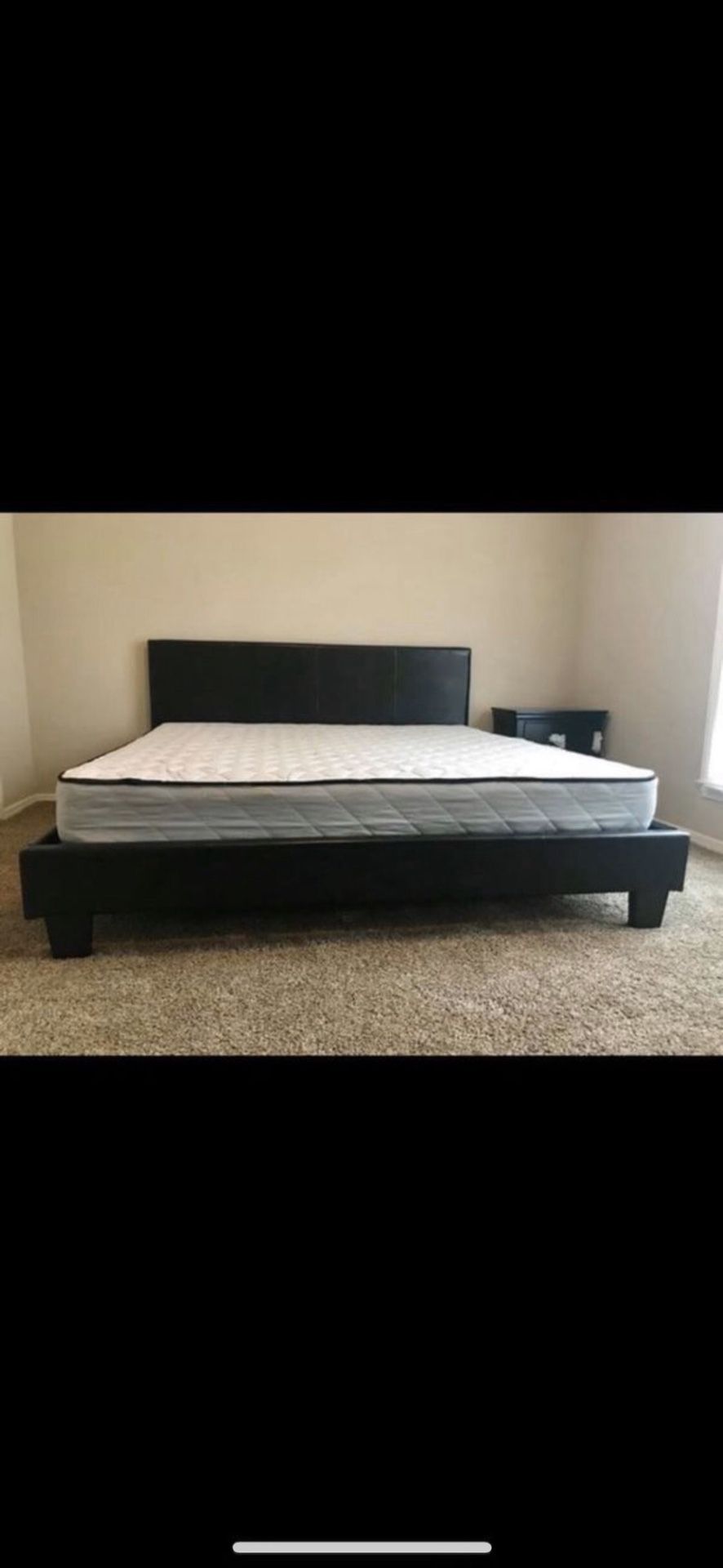 King platform bed frame with mattress