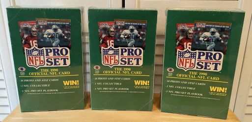 3 SEALED BOXES of 1990 PRO SET NFL Football Trading Cards Series 1 