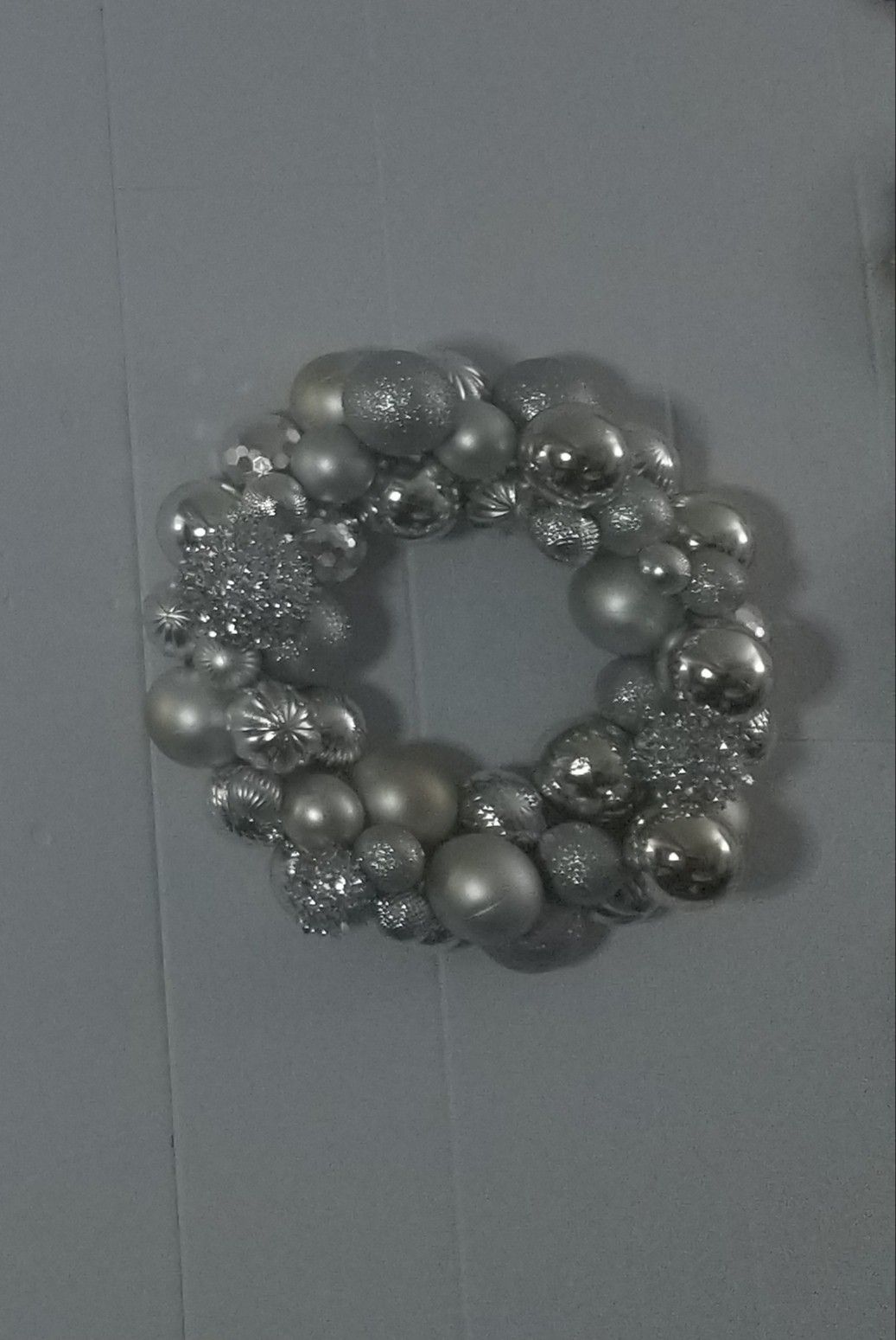 Handmade elaborate silver wreath