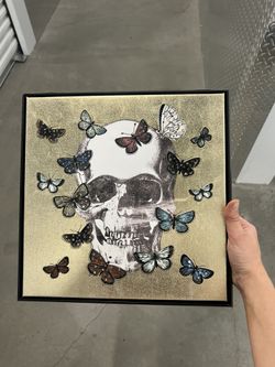 Picture Skull With Butterflies