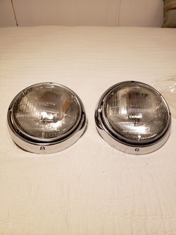 Headlight set with 8" chrome trim rings, and mount bezels