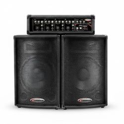 Complete Harbinger HA60 PA Sound System - 4-Ch Mixer & 2 Speakers - Everything Works!