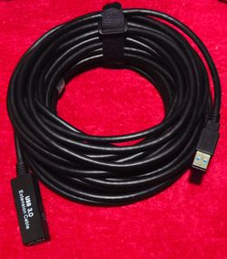 50FT USB 3.0 Extension Cable,Active Type A-Male to A-Female Extender Cord, 2 Signal Boosters,Compatible Oculus Quest 2/3 VR,Printer, Webcam,Xbox, PS4
