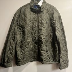 Polo Ralph Lauren Tartan Lined Quilted Jacket in Olive Green Men’s Sz 2x $199 Take it for 