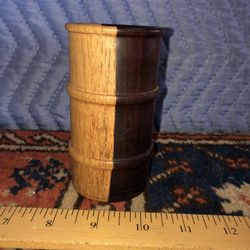 Vintage Wood Brush Pot