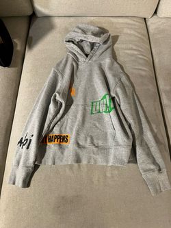 Gray Graphic Pullover Hoodie