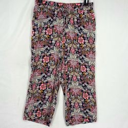 Loft women’s floral cropped pants Large petite