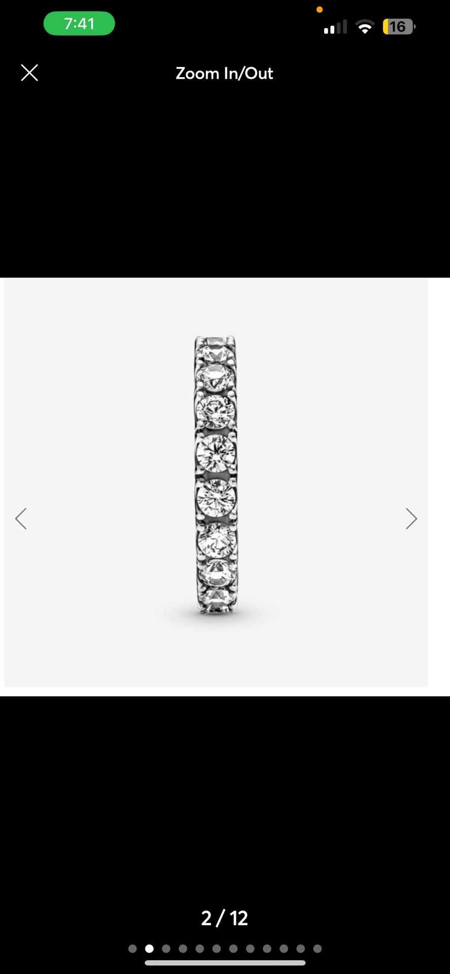 Sparkling Row Eternity Ring from Pandora size US9.5