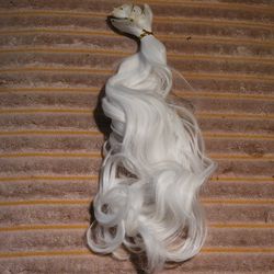 White Wavy Clip In Extension 