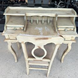 Small Antique Desk with Matching Chair
