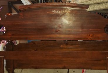 Solid Wood Queen Headboard & Footboard W/bed Frame