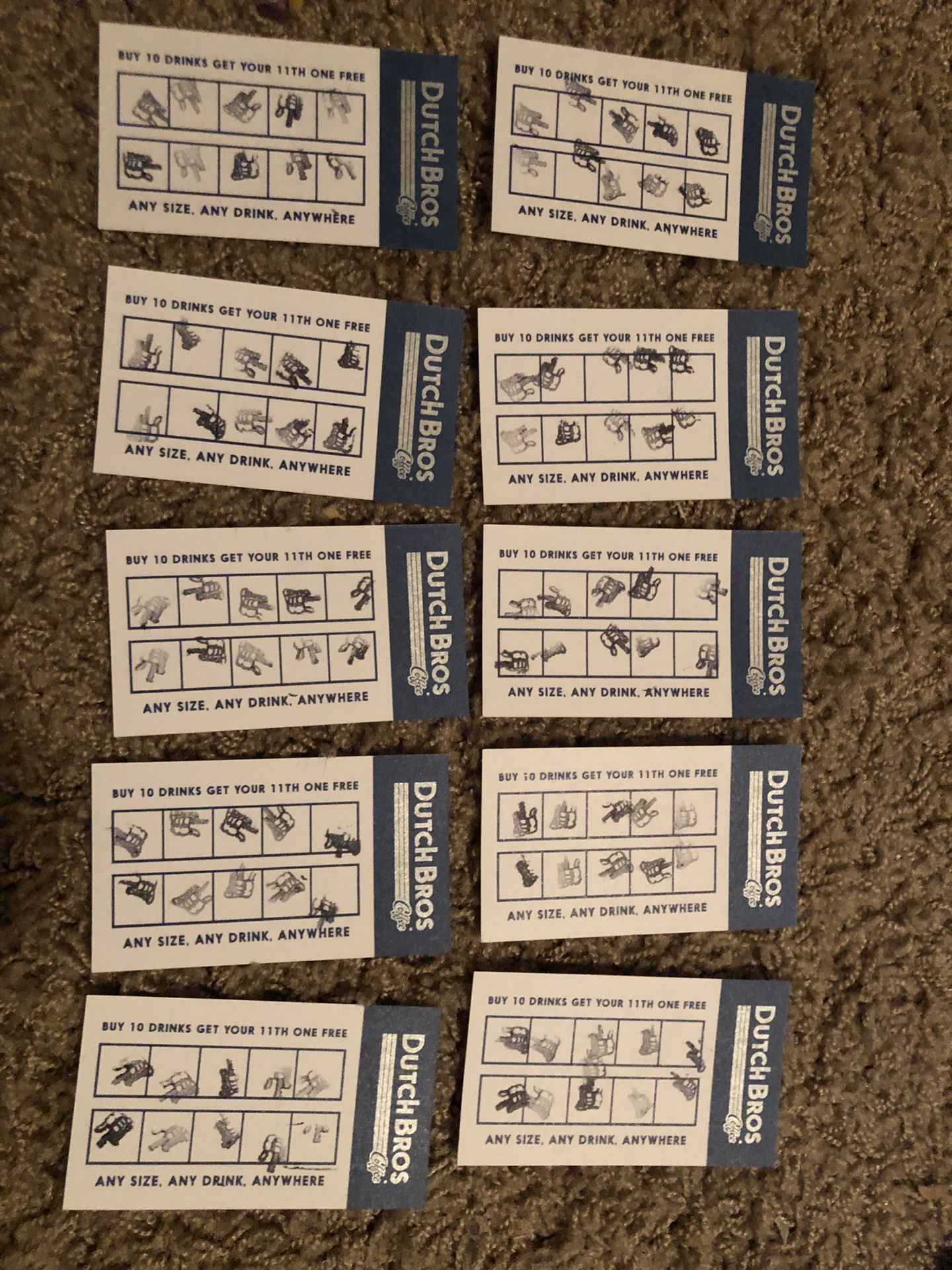Dutch Bros Stamp Cards for $3 each!!!