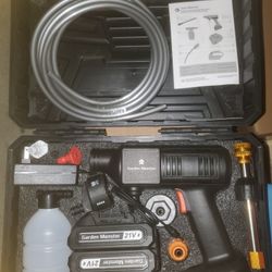 Portable Cordless Pressure Washer, 600 PSI 21V 2XRechargeable Batteries Powered Pressure Washer,6-in-1 Nozzle with Standard Nozzle for Car Floor Wall 