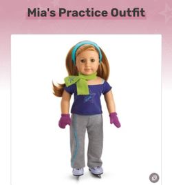 American Girl Doll Mia Skate Practice Outfit