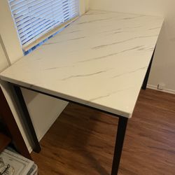 Faux White Marble Table 