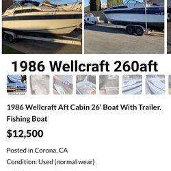 1986 Welcraft Fishing Boat