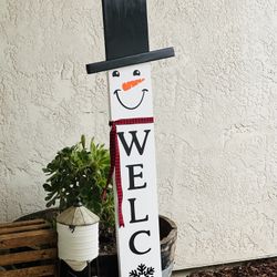 Welcome Snowman Porch Sign/ Winter