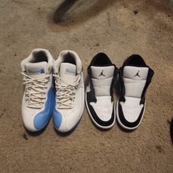 (Jordan Jumpman Team 1 White University Blue/white) (Air Jordan Lows Black)