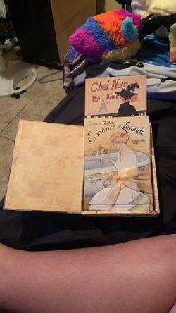 Chat Noir Bun Blanc Note Cards Antique Looking