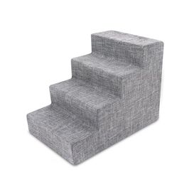 Pet Steps, thick foam, 4 steps 18” high 15” wide Gray tweed 