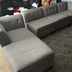 Macy’s 4-part Modular Sectional Gray - Slight Damage $375