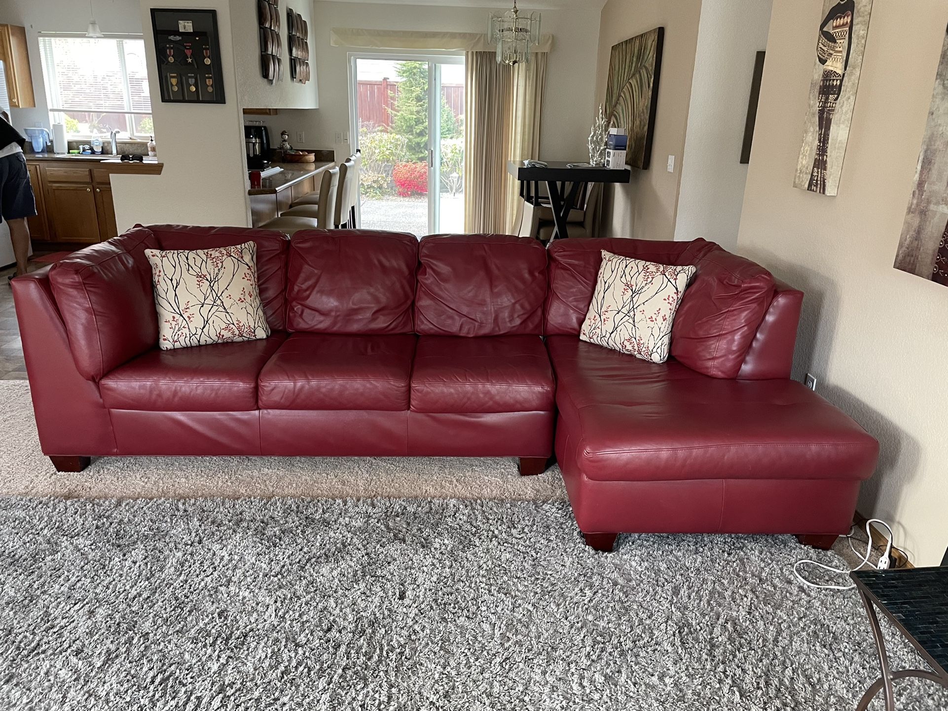 Hard To Find Red Leather Couch!