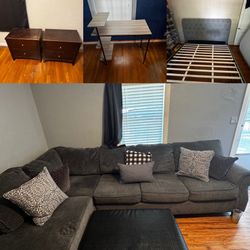 🛋️ 6-Piece Whole-House Furniture Lot (Sectional, King Bed, Desk & More) – $625