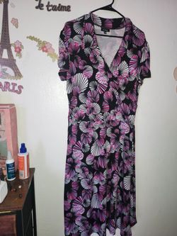 Snap Graphic Shell Print Multicolored Midi Dress 2X