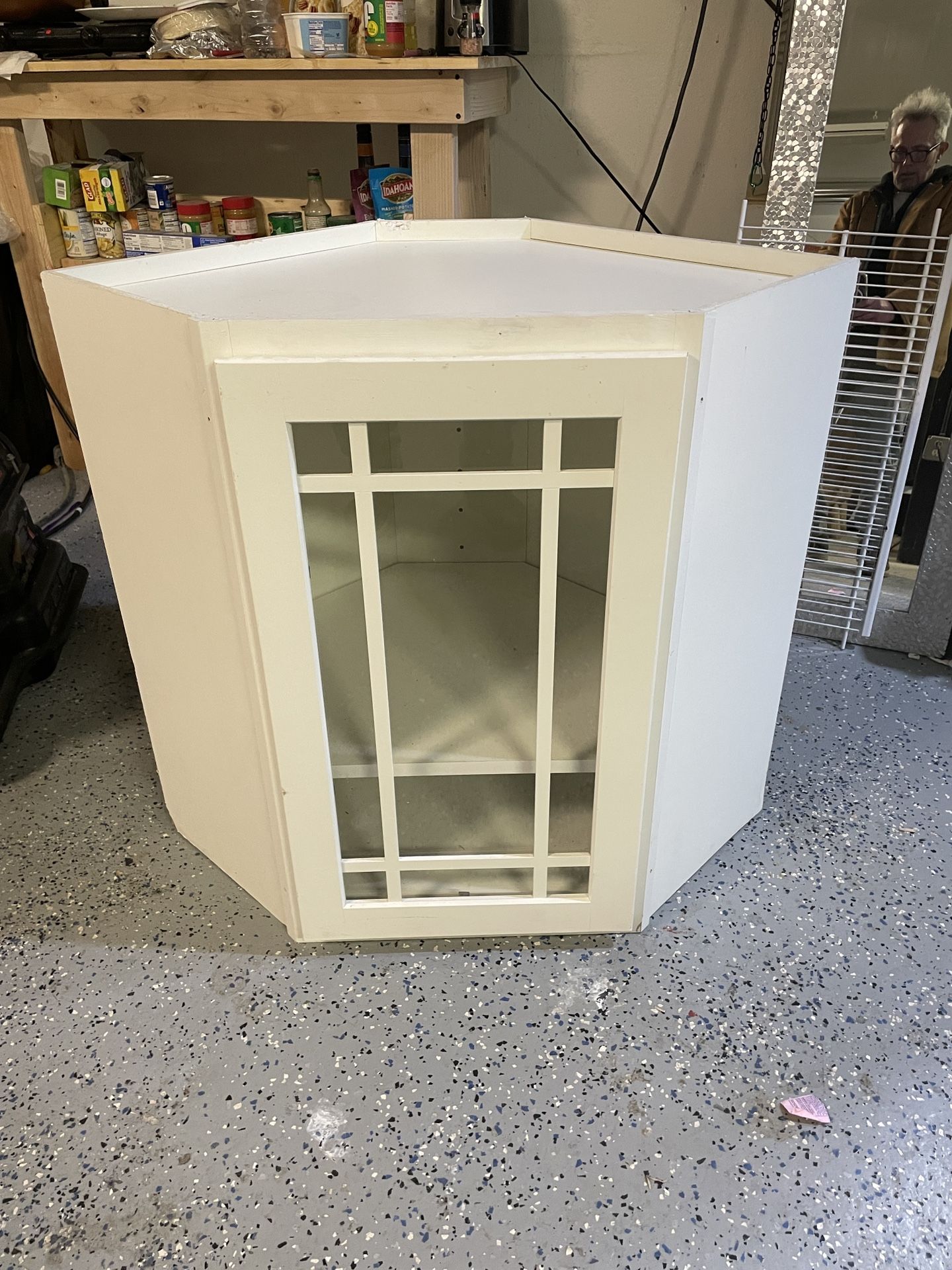 30” Corner Cabinet With Glass Window/Door