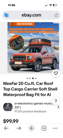 MENZOKE SOFT UNIVERSAL WATERPROOF ROOFTOP CAR CARRIER