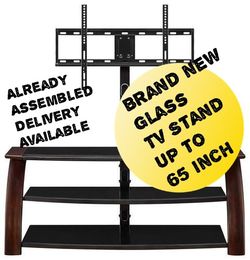 Tv stand 65 inch glass brand new