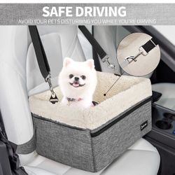 Dohump Dog Car Booster Seat, Pet Carseat for Front Back Seat with Upgraded Reinforced Frame and Seat Belt, Puppy Car Seat for Medium/Small Size Dogs o