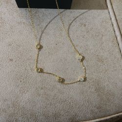 Gold Plated Moissanite Necklace