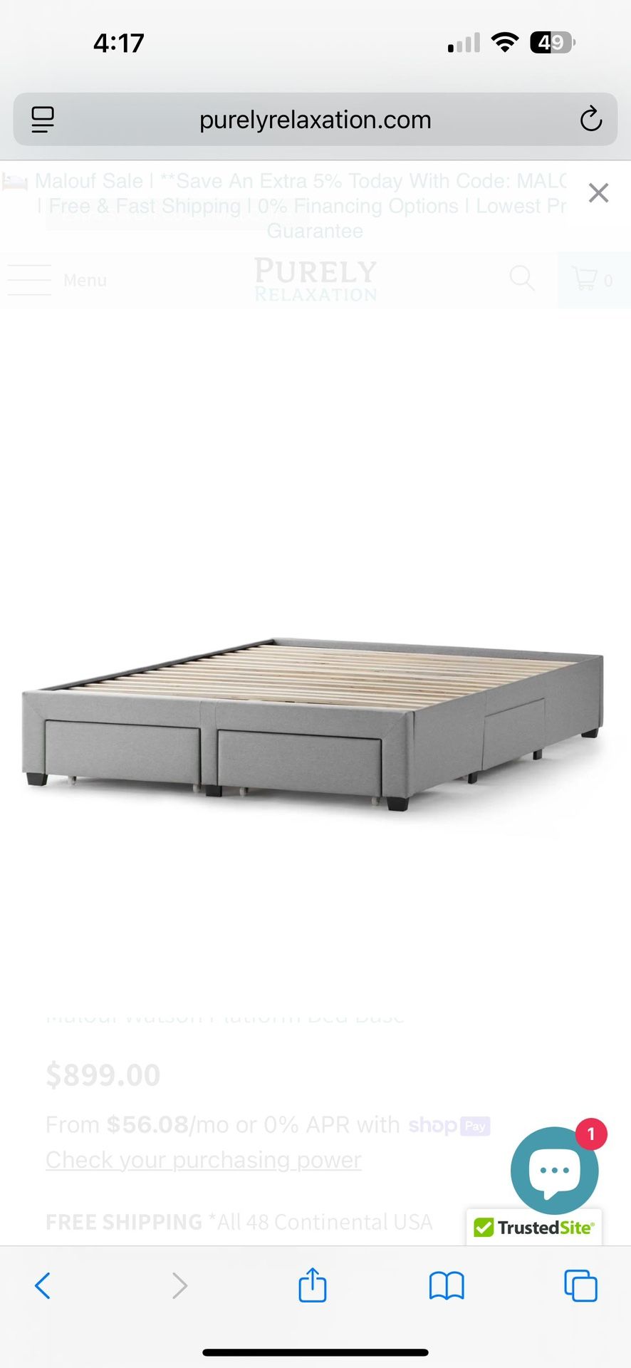 New In The Box, Queen, Size Bedframe With Storage Drawers