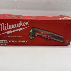 MILWAUKEE M12 12V Lithium-Ion Cordless 3/8 in. Right Angle Drill (Tool-Only)