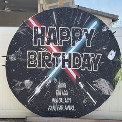 Star Wars Birthday Round Backdrop