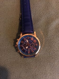 Blue leather watch