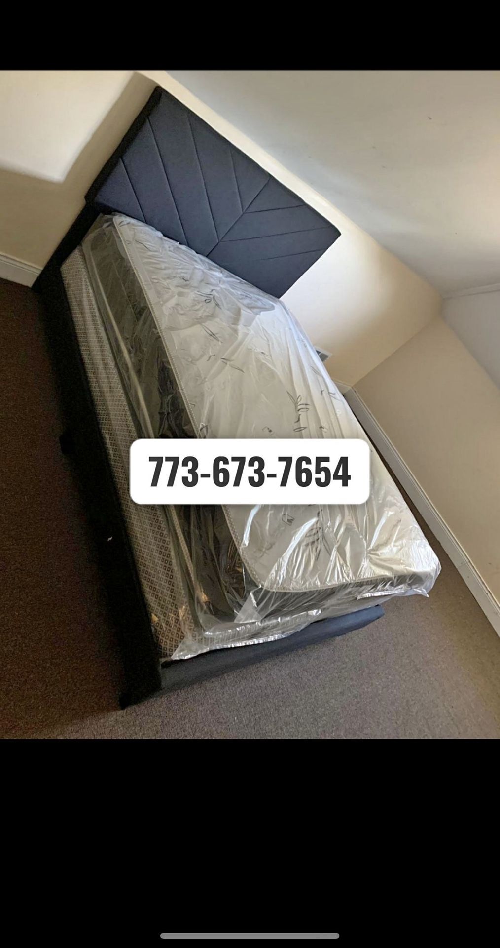 Brand New Queen Bed Frame With Mattress & Box Spring Today 🚨 Ready For Delivery