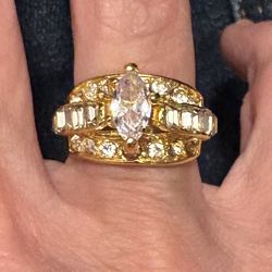 New CZ 3kt  Gold Filled Wedding Ring Size 6