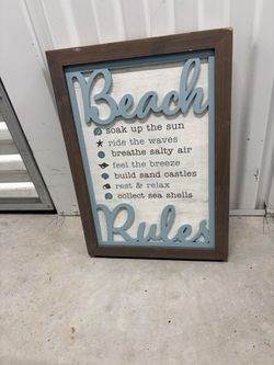 Beach Rules sign