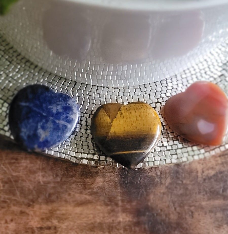 Heart Shape Sodalite Carnelian & Tiger Eye