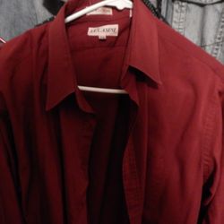 Burgundy Red Dress Shirt Fits Like Large