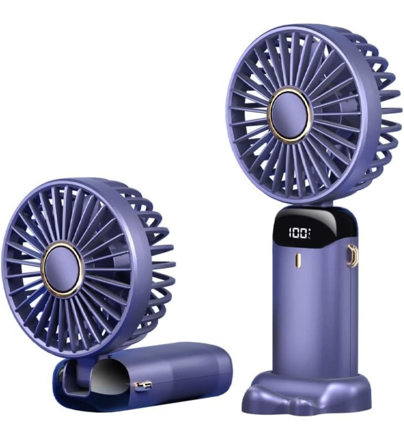 Mini Fan, 3 Speed Handheld Fan, USB Rechargeable Battery, Lightweight, Indoor/Outdoor Travel Blue